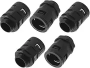 X AUTOHAUX M25x1.5 Cable Glands 25mm / 0.98" Bellows Waterproof Joint Straight-Through PA6 Nylon Black 5 Pcs
