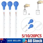 Glass Pipette Graduated Pipettes Dropper With Big Rubber Cap for Liquid 10ml AU