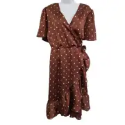 Torrid NWT Mini Bubble Dot Charmeuse Faux Wrap Dress 3X