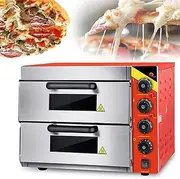 Electric Pizza Oven Countertop Commercial Large-Capacity Double-Layer Pizza Drawer Toaster Oven, Timer 120 min, 0-350 °C Temperature Adjustment, for Restaurant Kitchen Pizza Pretzel