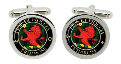 Primrose Scottish Clan Cufflinks in Chrome Box