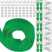 Swpeet 1Roll 10 Yard #5 Green Nylon Zipper Tape Zipper Strip with 20Pcs Matched Zipper Sliders Assortment Kit, Replacement Zipper Roll Endless Zip Set with Double Single Slider and Zip for Sewing