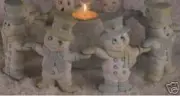 Ceramic Bisque~~ Ready to Paint (8) Hand & Hand Snowmen w/Snowball candle holder
