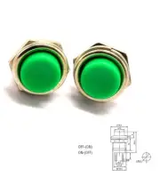 10pcs DS-212 16mm 3A 125V Switch Push Round Button No Lock Reset Green AU