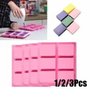 6 Cavity Rectangle Silicone Soap Making Molds DIY Mold Cake Bakeware Mould Tool