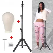 New 140Cm/64Cm Wig Stand Adjustable Tripod With Mannequin Canvas Block Head