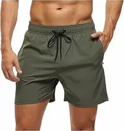 Men's Summer Beach Board Shorts Swimming Track for Men's Swimsuit Running with Soft Lining