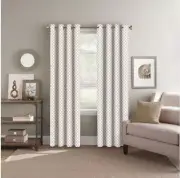 Colordrift Petite Geo 52 x 84 Light Filtering Grommet Top Curtain Panel in Beige