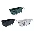 Balcony Railing Planter, Plant Basket, Fence Planter with Rack and Tray, Flower