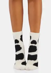 Moove On Over Fuzzy Socks