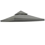 Aplus 10x10Ft 2-Tier Gazebo Top Replacement Outdoor Patio Canopy Cover Gray