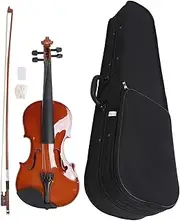 Acoustic Violin, Full Basswood 4/4 Full Size Starters Violin with Triangular Case, Violin Kit with Bow, Rosin, Bridge, Birthday Kids Beginners Students