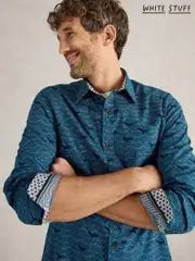 White Stuff Blue Waves Printed Shirt (F20597) | $71