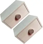 Veemoon 2pcs Wooden Desktop Storage Box Creative DIY Painting Case Durable Drawer Organizer for Home Office Classroom Versatile Storage for Small Items