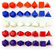 Bescon Blank Polyhedral RPG Dice 35pcs Assorted Colors Set, Solid Colors in Complete Set of 7, One Set for Each Color, DIY Dice