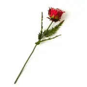 Red Glittered Artificial Thistle Stem | 3 Pieces