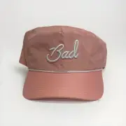 BAD BIRDIE SnapBack Hat Cap With Script Logo In White Over Pink