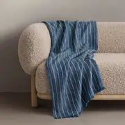 Sheridan Sano Linen Throw in Dark Denim Size: 110cm x 180cm @Sheridan Rewards