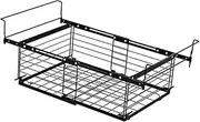 Perfk Hanging Chest Freezer Basket Refrigerator Basket Expandable Organization Storage Container Freezer Organizer Bin for Pantry, Black