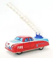Marchesini Augustine AMB Bologna Italy Fire Engine Truck Friction Tin Toy Mint!