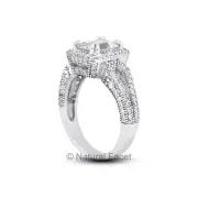 1.64ct I/VS1 Emerald Earth Mined Certified Diamonds White Gold Halo Accent Ring