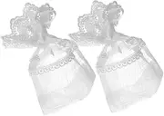 FOYTOKI 2pcs Organza Bags Sheer Drawstring Jewelry Pouches Small Mesh Jewelry Bags Organza Storage Pouch for Party Favor Wedding Candy Wrapping