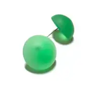 Kelly Green Frosted Vintage Lucite Retro Button Stud Earrings
