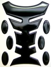 Black 3d Resin Domed Resin Tank Pad + 6 Oval Pad Protectors Scorpio Design
