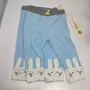 Cat & Jack Baby Sz 6 - 9 Months Two Pair Knit Pants Blue with Rabbit Leg Opening