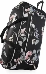 NEW bebe 30" Minerva Rolling Duffel in Black Floral