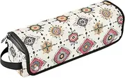 Hair Tool Travel Bag with Iron Mat Large Capacity Hair Straighteners Organizer for Curling Iron Straightener Flat Hair Dryer, Bohemian Style Retro Plaid Travel Bag for Hair Tools, Bohemian style retro