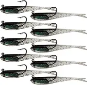 10Pcs 75mm 6g Jig Head Fishing Lures - Soft Bait Set for Anglers - PVC & Metal - Assorted Colors (Red/Grey/Gold/Blue/Green/Luminous) - Ideal Tackle Accessories
