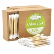 400 count Double Round Tips Cotton Swabs With Strong wooden Sticks
