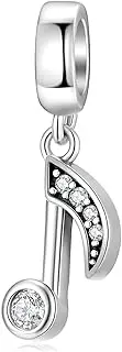 [LES FOLIES DI PAOLA GRIECO] Sterling Silver 925 Sterling Silver Musical Note Charm - Les Folies (Pandora Model) - Sterling Silver Cubic Zirconia Cubic Zirconia - Sterling Silver, Sterling Silver, Cubic Zirconia