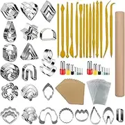 100 Pcs Polymer Clay Cutters Set, AIFUDA 49 Shapes Clay Earring Cutters with 51 Earrings Accessories for Polymer Clay Earrings Jewelry Making
