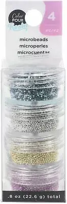 American Crafts Color Pour Resin Mix-Ins Microbeads 4/Pkg 359686- NEW