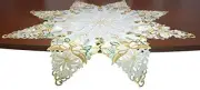 - Embroidered Small Tablecloth Topper, Elegant Table Throw Centerpiece for
