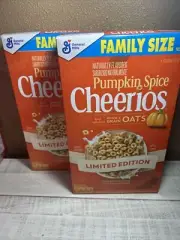 2 Boxes Of General Mills Pumpkin Spice Cheerios Cereal Limited Edition 10.8 Oz