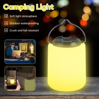 LED Camping Lights 3 Dimmable Colors Portable Light Camping Lantern Rechargeable