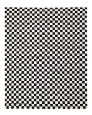 Solo Rugs Stamford Contemporary Checkered Hand-Knotted Wool-Blend Area Rug