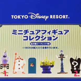 日本東京迪士尼樂園限定盒抽盒玩神燈精靈+園區雕像