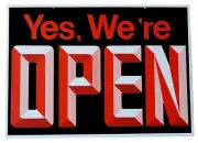 Open/Closed Big Visible Sign With 3D Graphics 18 Wide x 13 High Double Sided