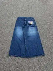Vtg Solo baggy Jeans 38x31 wide-leg NWT skate blue denim old English logo￼