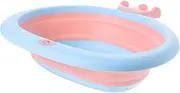 PEPLAYTAL 1pc Adorable Crown Shape Folding Washbasin for Portable Cartoon Basin Creative Design for Showers Travel Durable Material Space Saving Wash Basin Pink