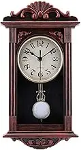 Pendulum Wall Clock Retro Quartz Decorative Battery Operated Wall Clock for Living Room, Office, Home Decor(16 Inch, Bronze)
