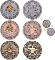 6pcs Dumpster Fire Desk Accessories, Zinc Alloy Dumpster Fire Challenge Coins Double Side Carved Dumpster Fire Coin Exquisite Challenge Coin for Award Supplies (Gold, Silver, Rose Gold)