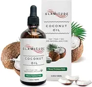 Organic Fractionated Coconut Oil - Hair Growth Oil, Body, Face & Baby | Moisturiser & Massage for Skin, Hair & Scalp | Eyelash and Cuticle Kit 5 Pairs - 100ml