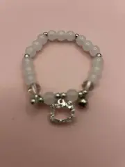 Set 3 Hello Kitty Charm Pendant On Elastic Plastic Bead Bracelet