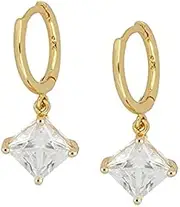 [Generic] Hoop Earrings For Women 5a Square Zircon Round Piercing Earring Fine Jewelry Pendientes