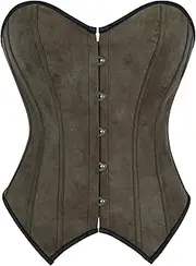 [Eohak] Women's Lace Up Corset Bustier Renaissance Boned Overbust Corset Top Bodyshaper Crop Top for Out Go Party